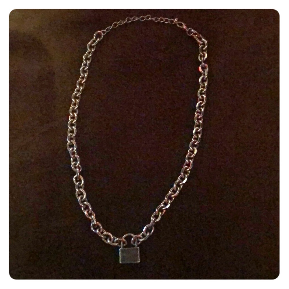 silver chain with lock